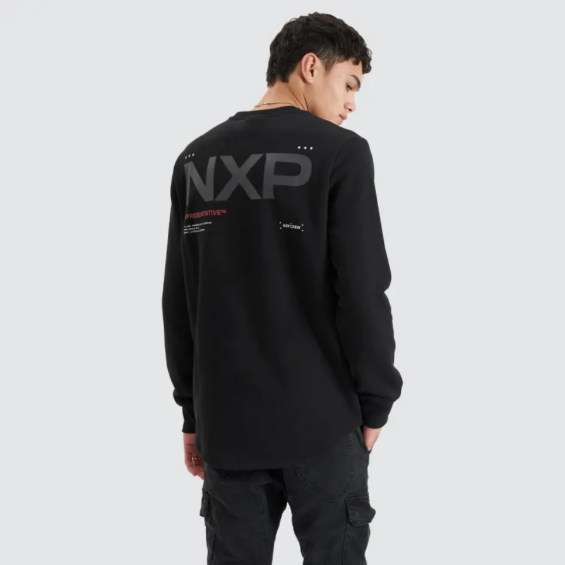 Adjacent Dual Curved Sweater Jet Black sold by Neverland