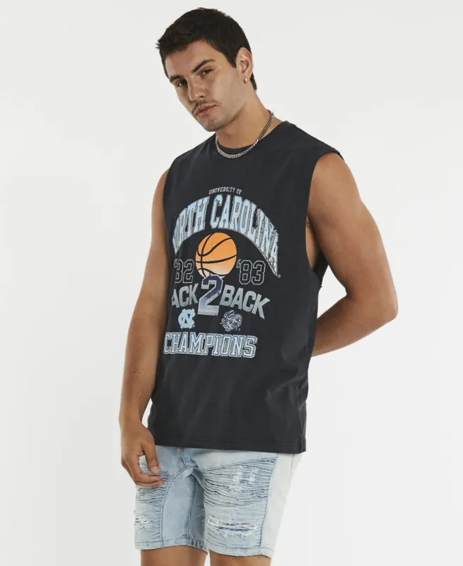 80s Champion UNC Muscle Tee Washed Black sold by Neverland