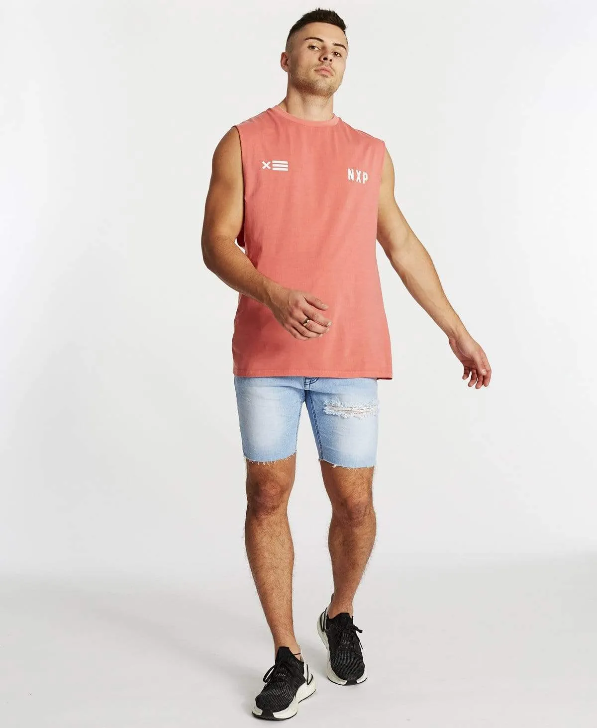 Decade Scoop Back Muscle Tee Pigment Coral sold by Neverland product image thumbnail 4