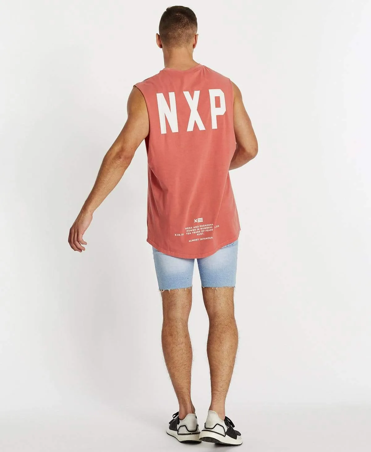 Decade Scoop Back Muscle Tee Pigment Coral sold by Neverland product image thumbnail 5
