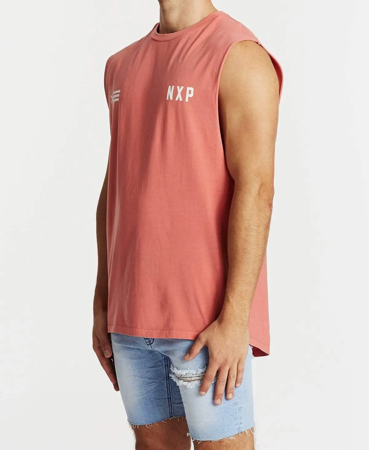 Decade Scoop Back Muscle Tee Pigment Coral sold by Neverland product image thumbnail 3