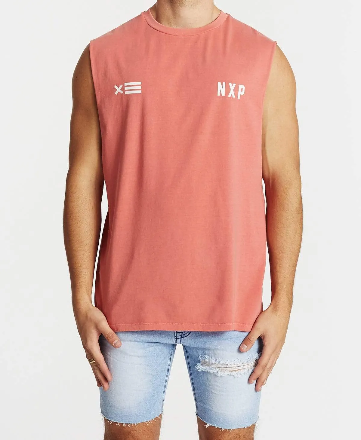 Decade Scoop Back Muscle Tee Pigment Coral sold by Neverland product image thumbnail 2