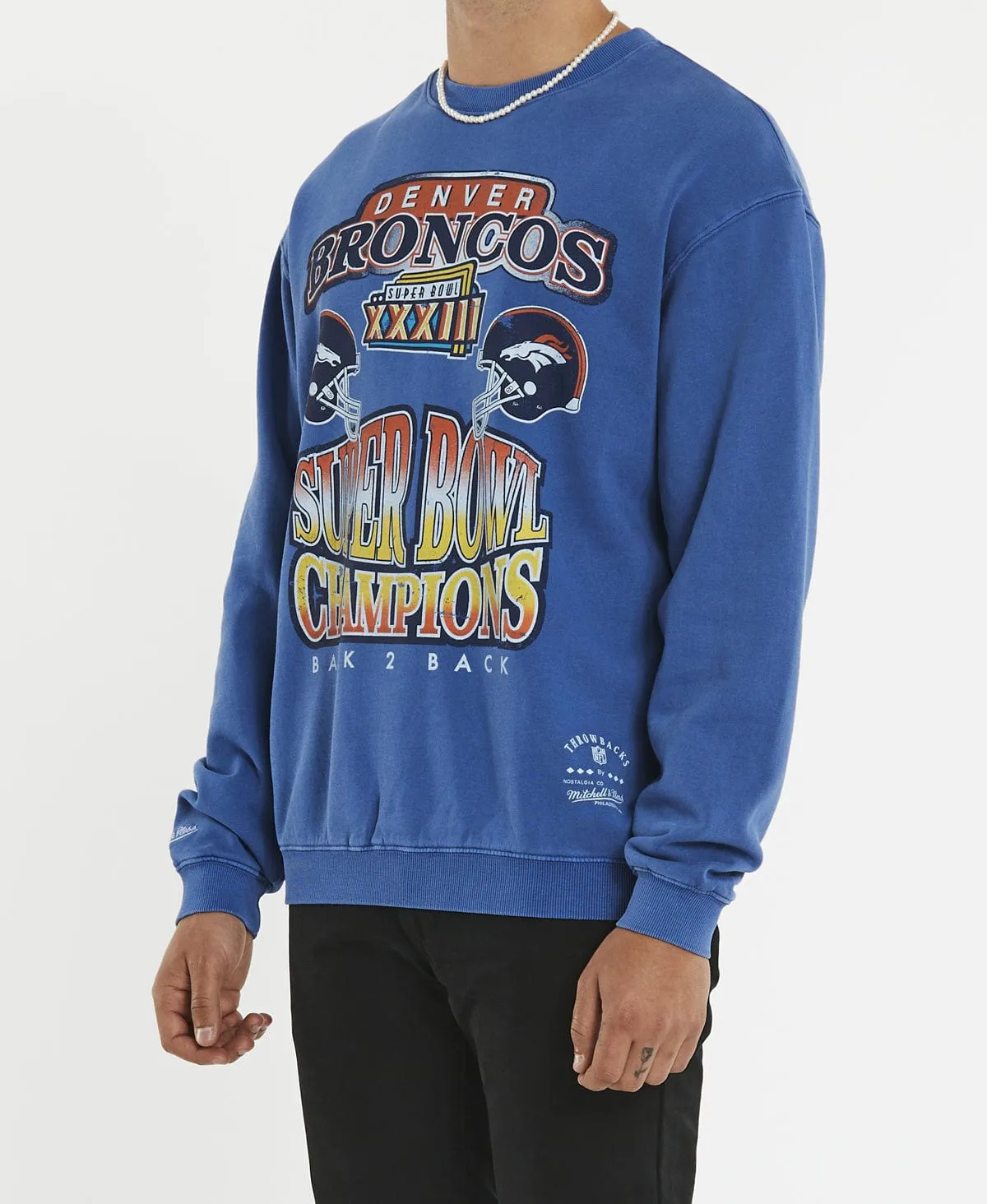 Vintage Superbowl Champion Crew Jumper Broncos Faded Blue sold by Neverland product image thumbnail 3