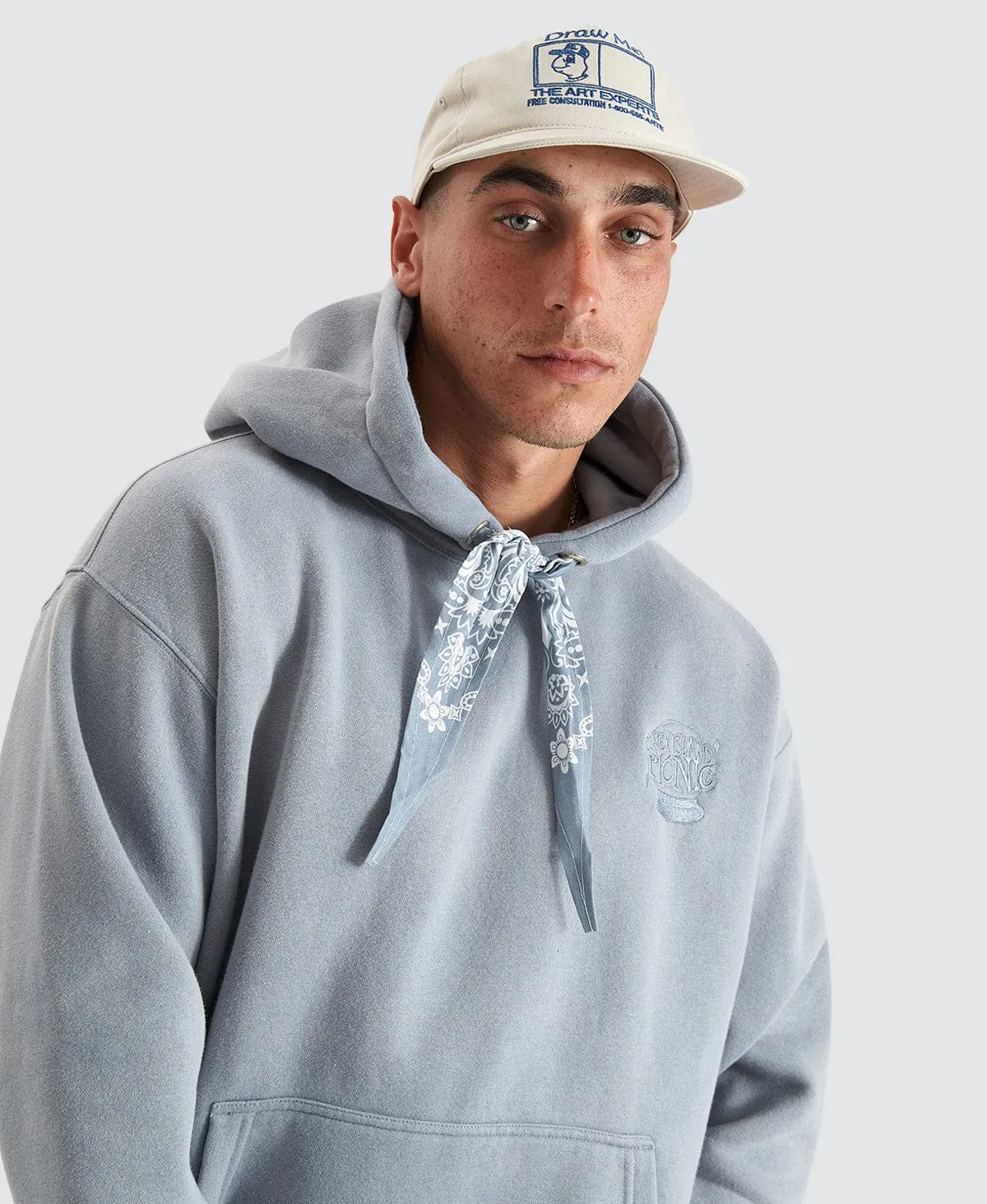 Cowboy Real Bandana Drawstring Hoodie Sunbleached Slate Grey sold by Neverland product image thumbnail 4