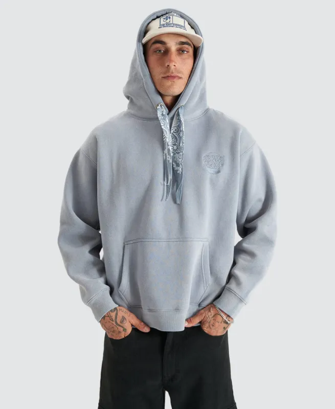 Cowboy Real Bandana Drawstring Hoodie Sunbleached Slate Grey sold by Neverland