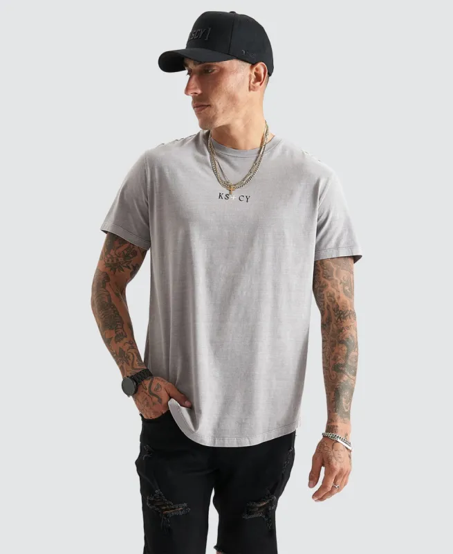 Cadden Dual Curved Tee Pigment Frost Grey sold by Neverland