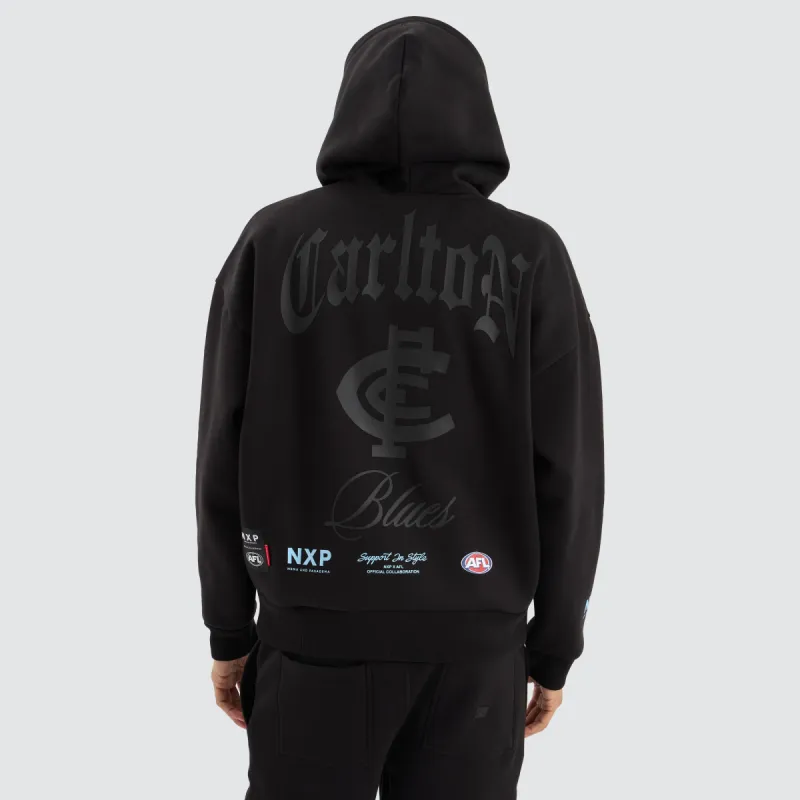 Carlton Blues AFL Box Fit Hoodie Jet Black sold by Neverland
