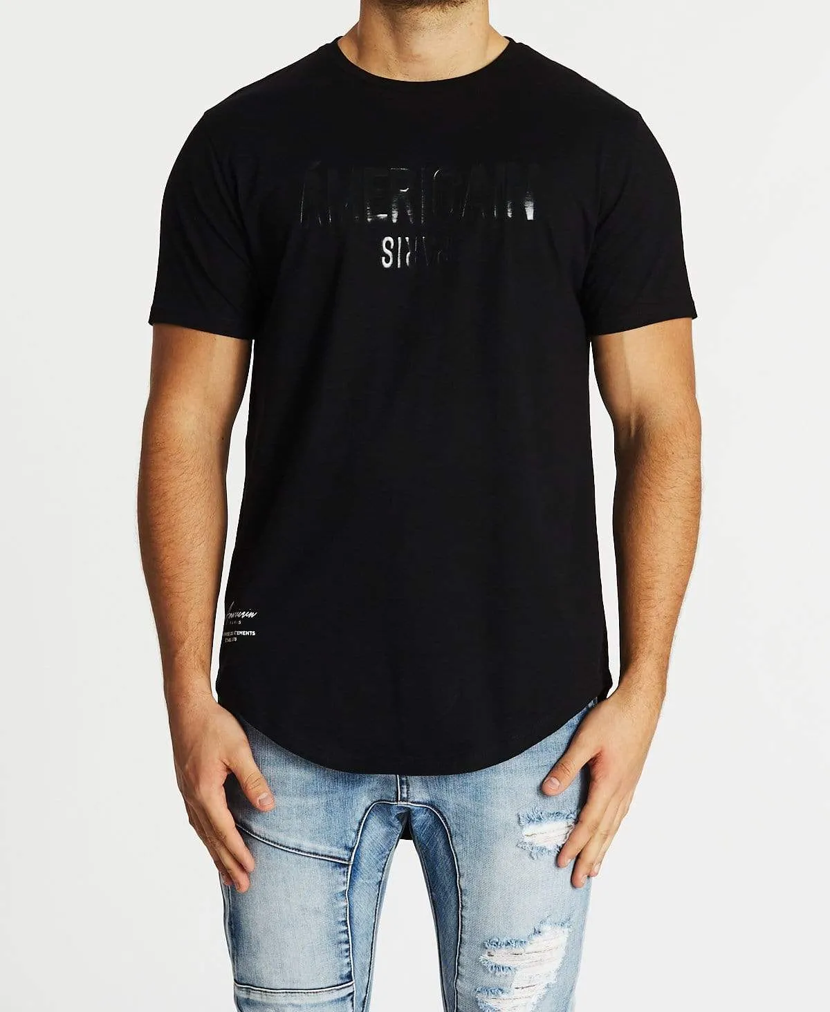 Ca Ca Va Vient Dual Curved T-Shirt Jet Black sold by Neverland
