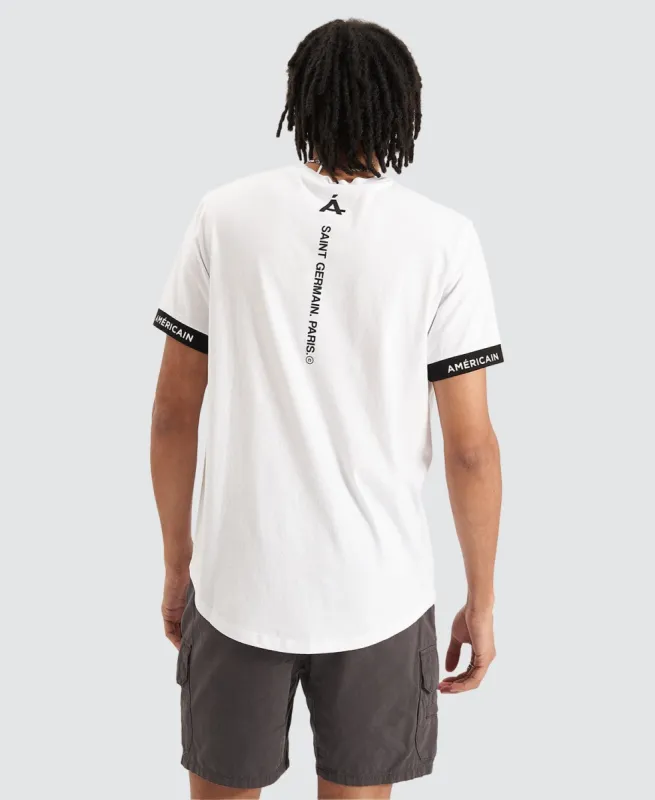 Toussaint Dual Curved Hem T-Shirt White sold by Neverland