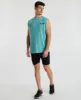 Turn Back Scoop Back Muscle Tee Pigment Aqua Green sold by Neverland