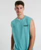 Turn Back Scoop Back Muscle Tee Pigment Aqua Green sold by Neverland
