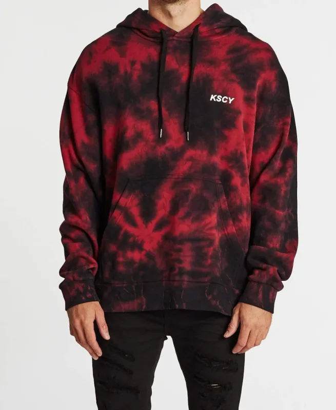 Reflection Relaxed Fit Hoodie Tie Dye Red/Black sold by Neverland