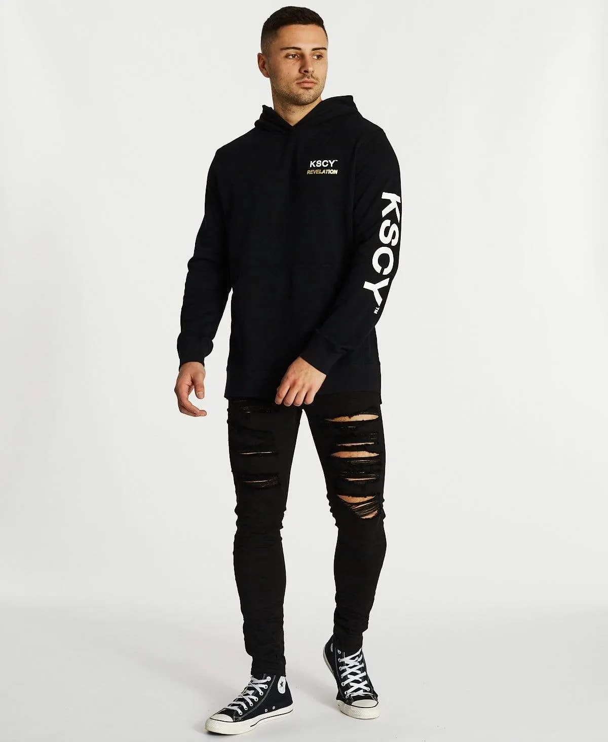 Darkness Step Hem Hoodie Jet Black sold by Neverland product image thumbnail 5