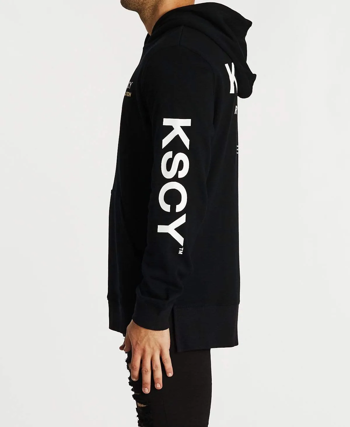 Darkness Step Hem Hoodie Jet Black sold by Neverland product image thumbnail 4