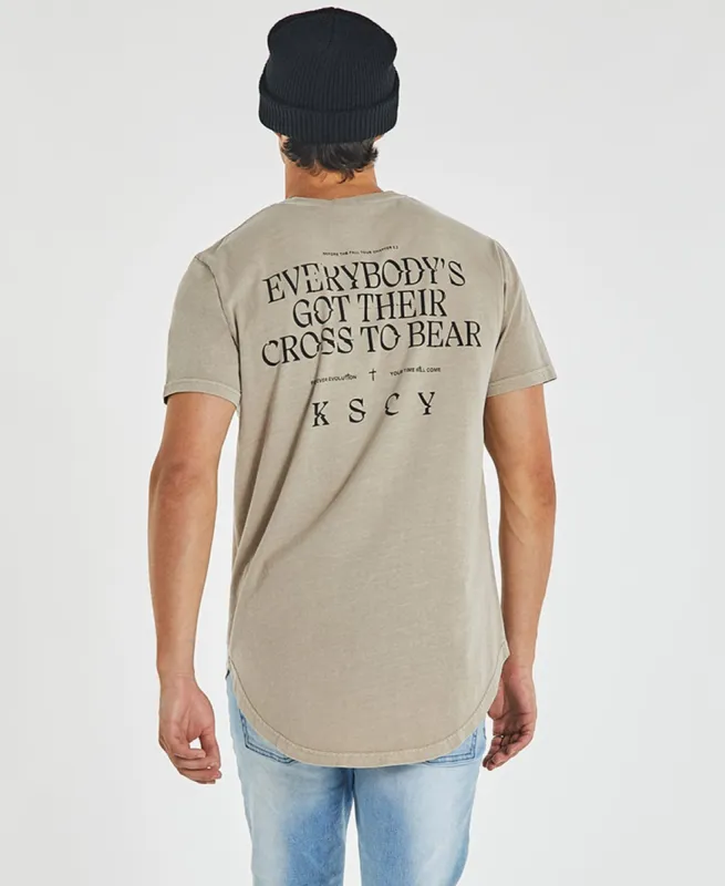 Montercy Dual Curved T-Shirt Pigment Warm Grey sold by Neverland