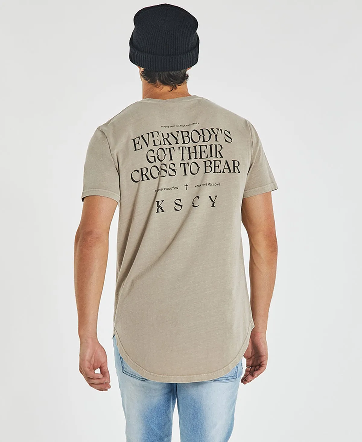 Montercy Dual Curved T-Shirt Pigment Warm Grey sold by Neverland