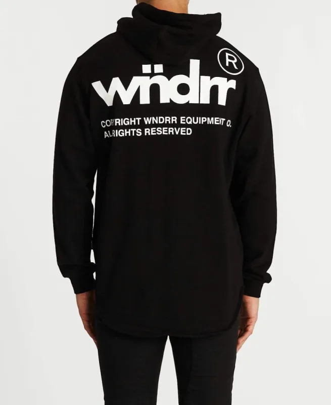 Enigma Curved Hem Hoodie Black sold by Neverland