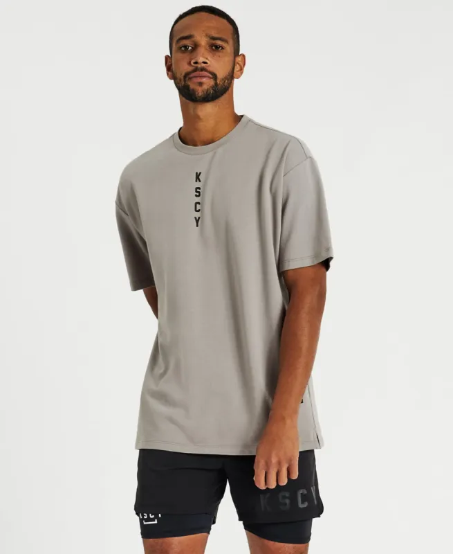 Dynamic Box Fit Split Hem T-Shirt Gull Grey sold by Neverland