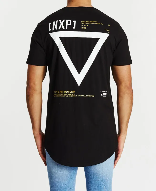 Rundown Cape Back T-Shirt Jet Black sold by Neverland