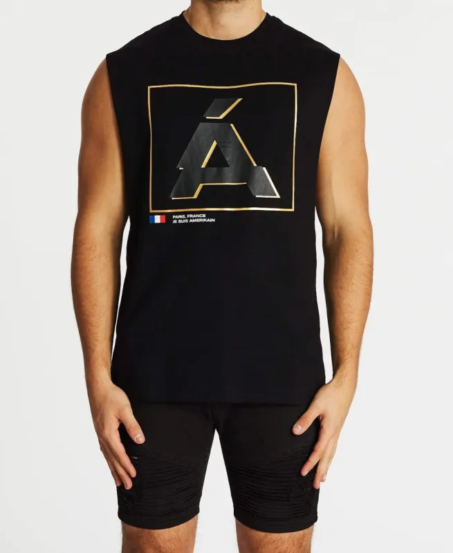 Amour Toxic Scoop Back Muscle Tee Jet Black sold by Neverland