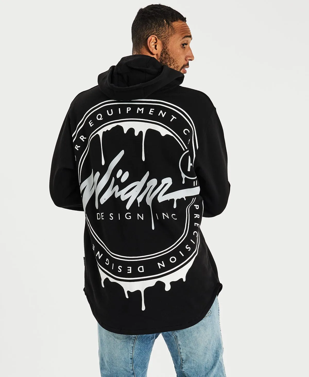 Deface Curved Hem Hoodie Black sold by Neverland product image thumbnail 2