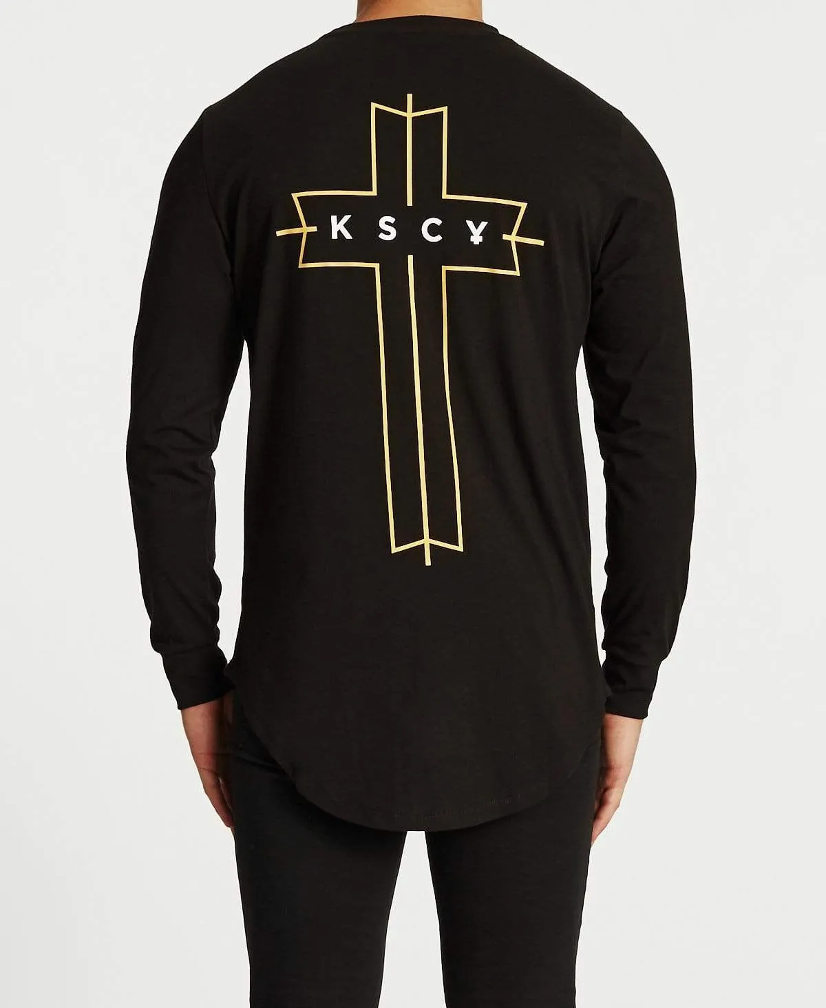 Ruler Cape Back Long Sleeve T-Shirt Jet Black sold by Neverland
