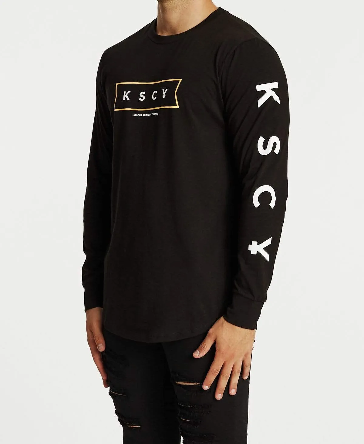 Ruler Cape Back Long Sleeve T-Shirt Jet Black sold by Neverland product image thumbnail 3