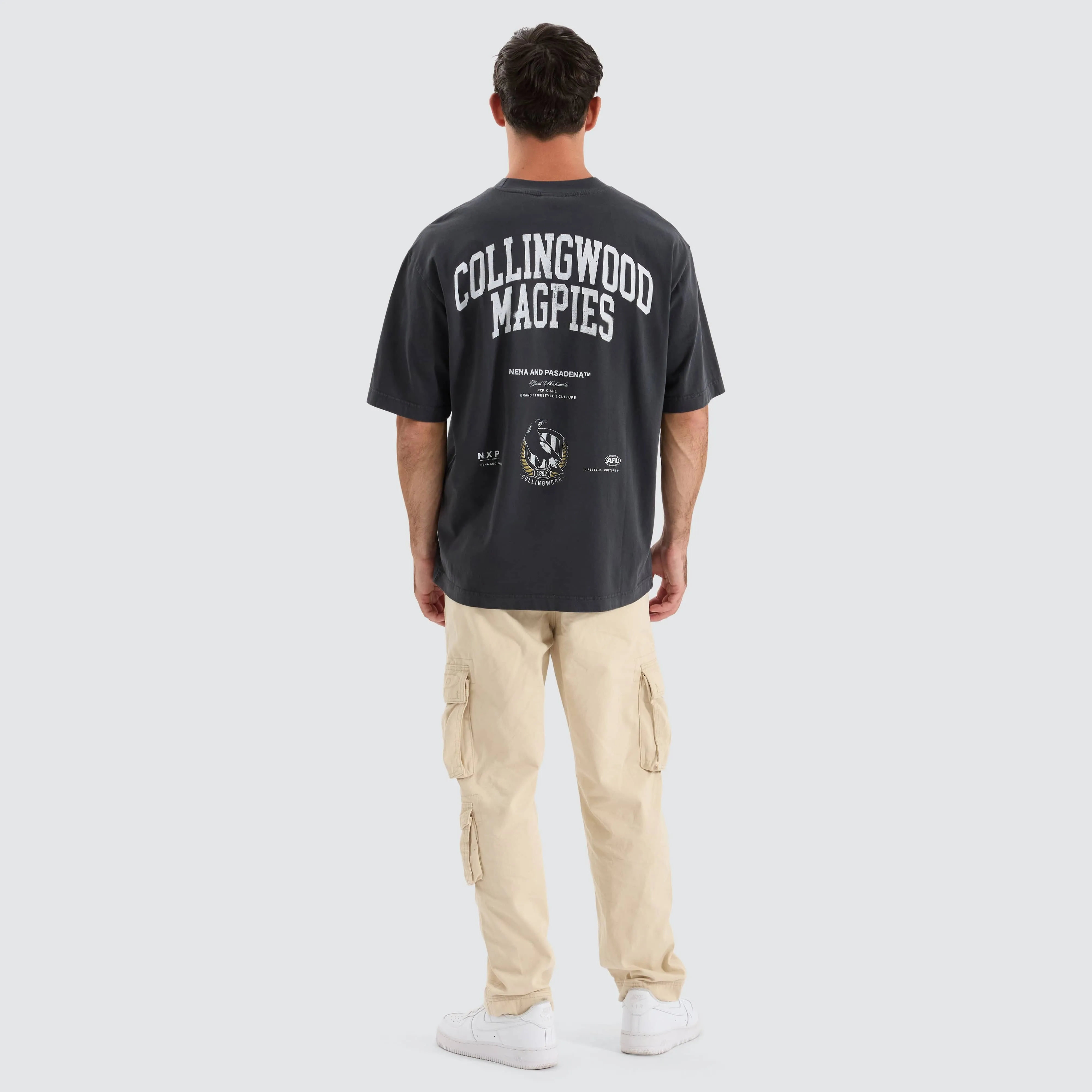 Collingwood Magpies AFL Oversized Tee Pigment Black sold by Neverland product image thumbnail 5