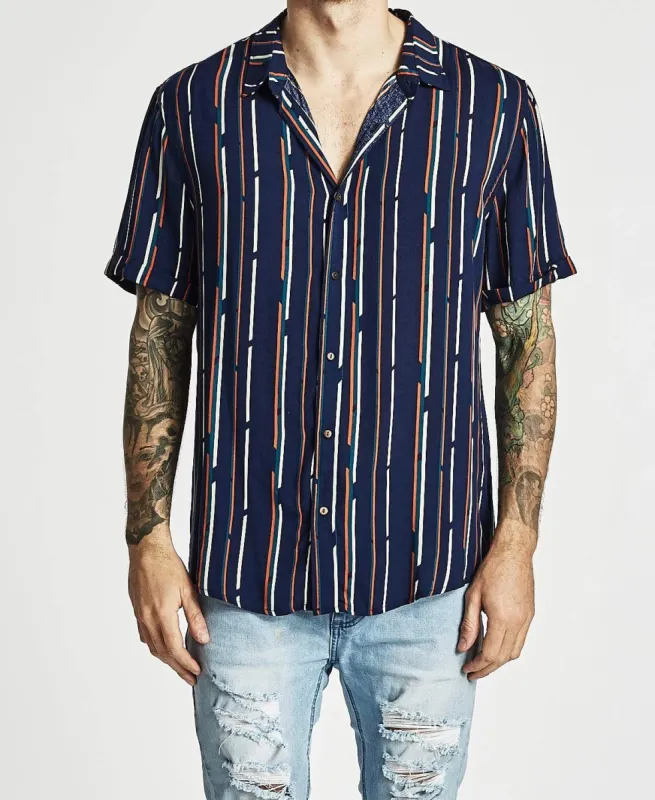 Midnight Short Sleeve Shirt Navy sold by Neverland