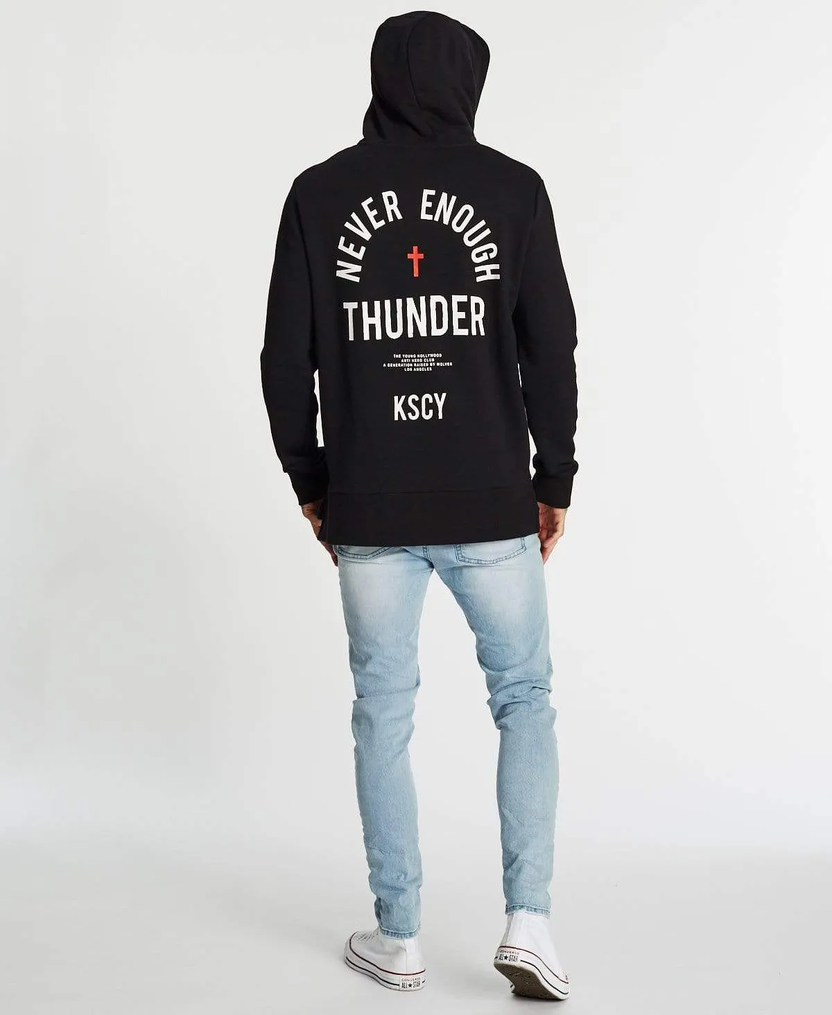 Never Enough Thunder Step Hem Hoodie Jet Black sold by Neverland product image thumbnail 4