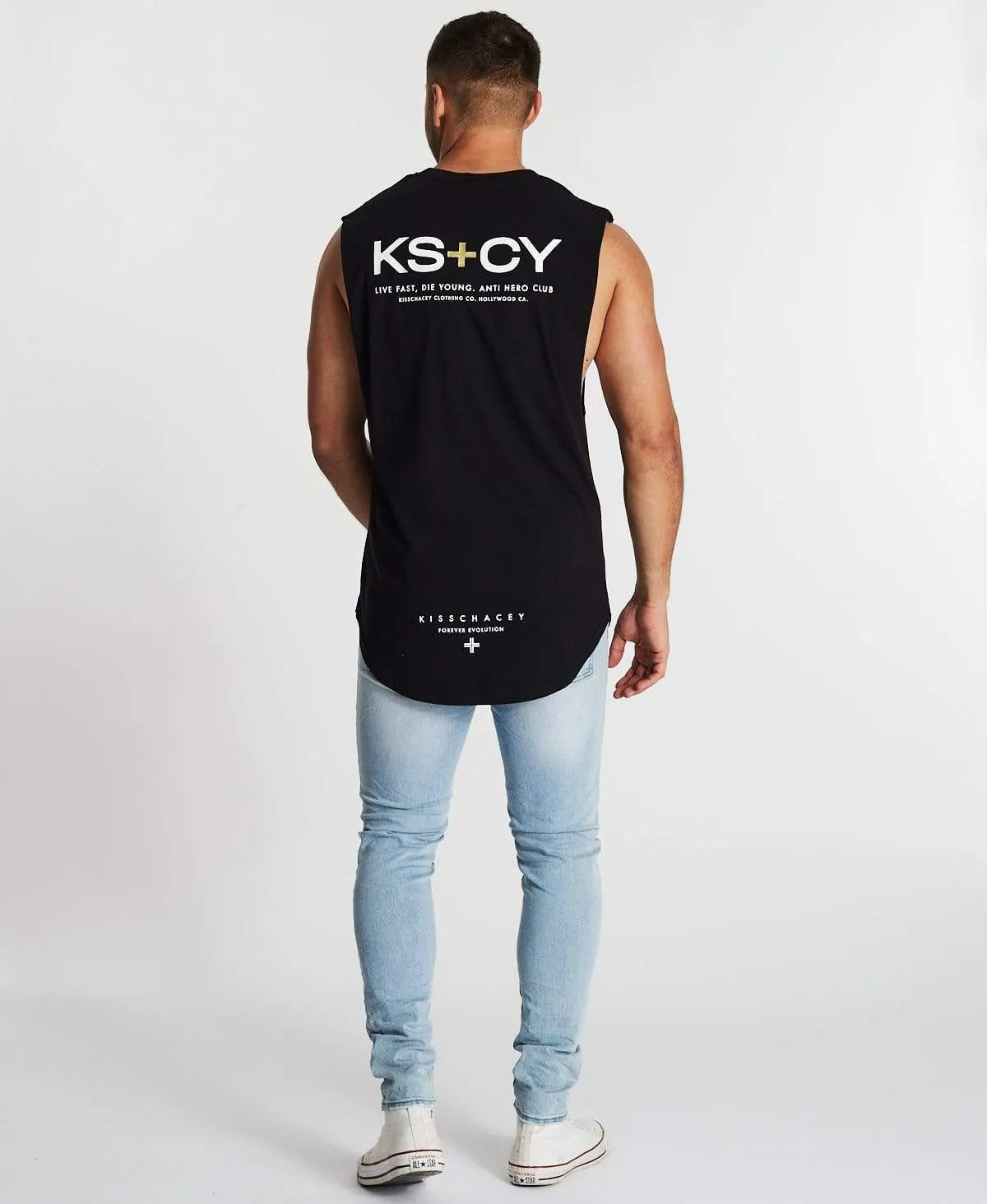 Villains Dual Curved Muscle Tee Jet Black sold by Neverland product image thumbnail 5