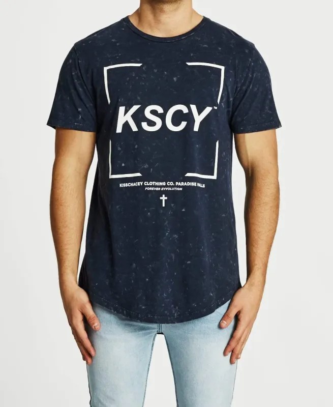 Endings Dual Curve T-Shirt Acid Navy sold by Neverland