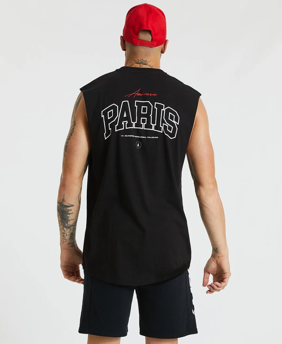 Aston Scoop Back Muscle Tee Jet Black sold by Neverland product image thumbnail 3