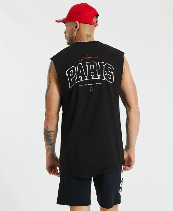 Aston Scoop Back Muscle Tee Jet Black sold by Neverland