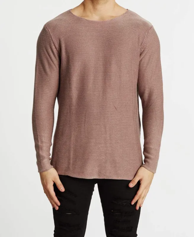 Karma Curved Hem Knit Mauve sold by Neverland