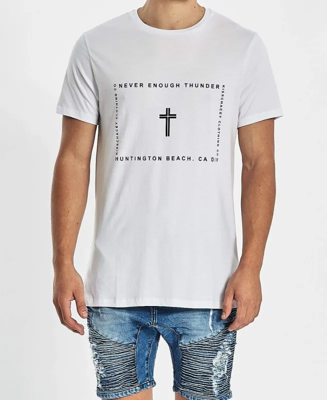 Evolution Tall Step Hem T-Shirt White sold by Neverland