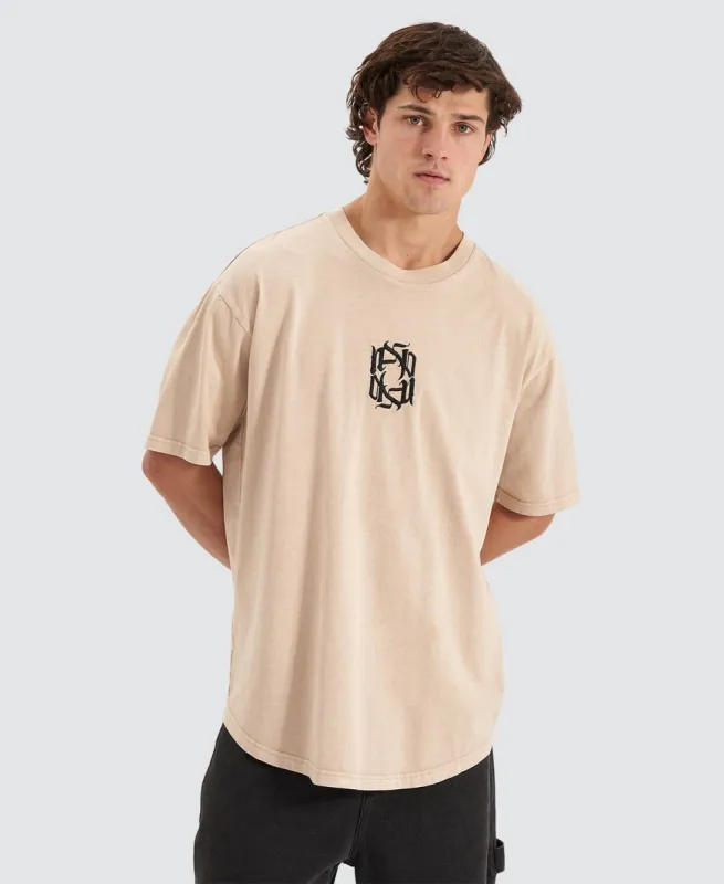 Reminder Heavy Box Fit Scoop T-Shirt Pigment Oxford Tan sold by Neverland