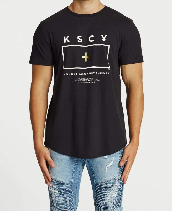 Roaming Dual Curved T-Shirt Jet Black sold by Neverland