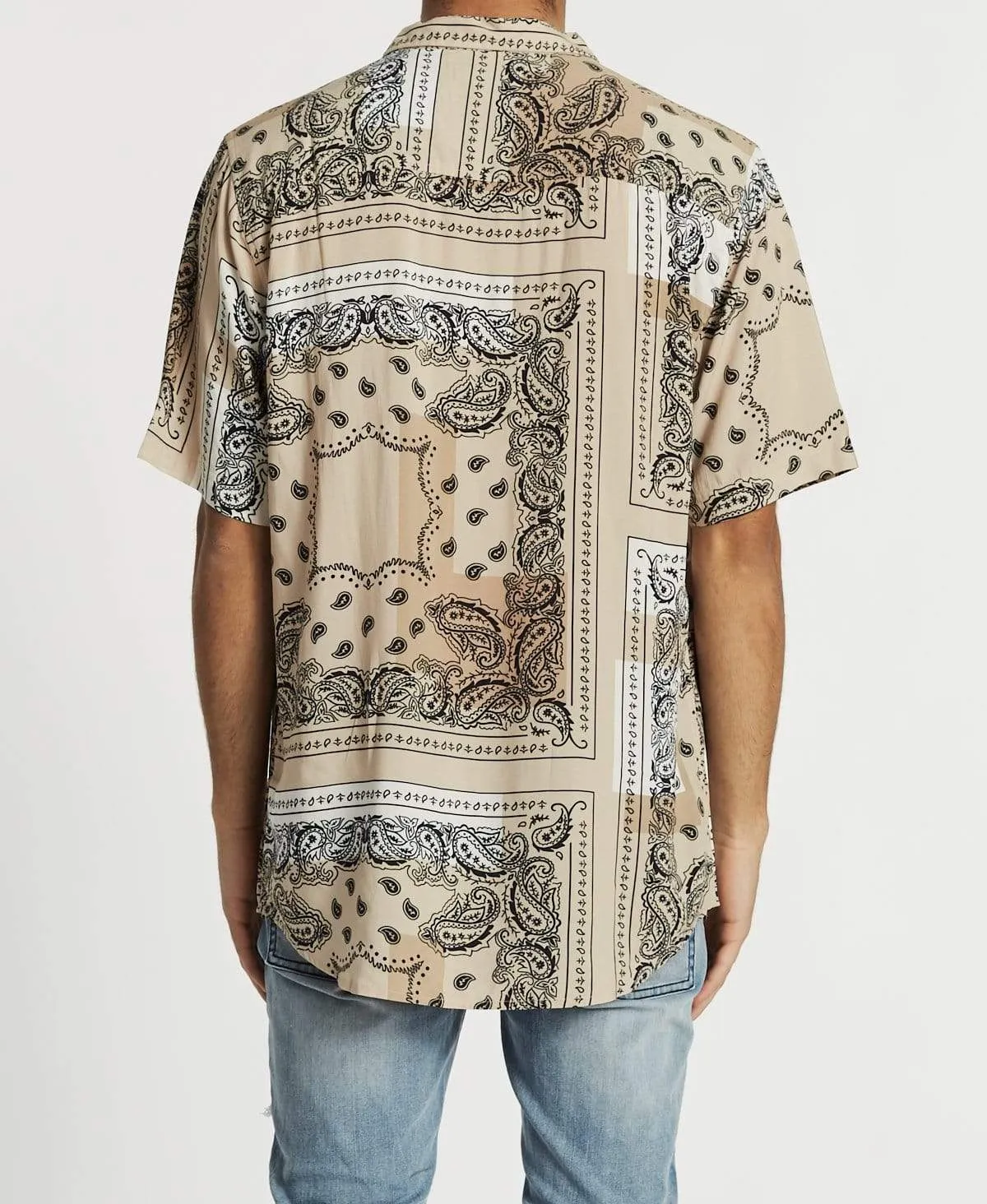 Illusion Relaxed Short Sleeve Shirt Tan Print sold by Neverland product image thumbnail 3