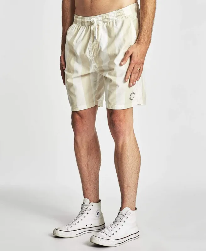 Roosavelt Beach Shorts White Sand Stripe made by Neverland