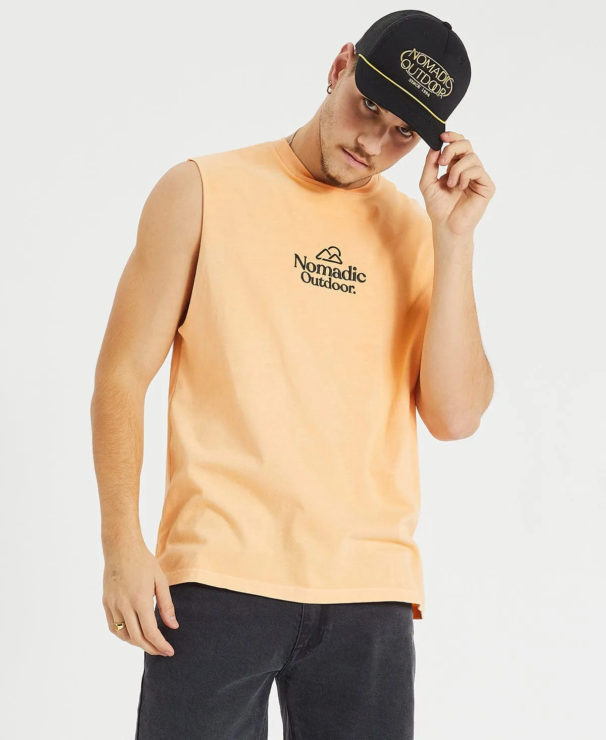 Dune Relaxed Muscle Tee Pigment Peach sold by Neverland