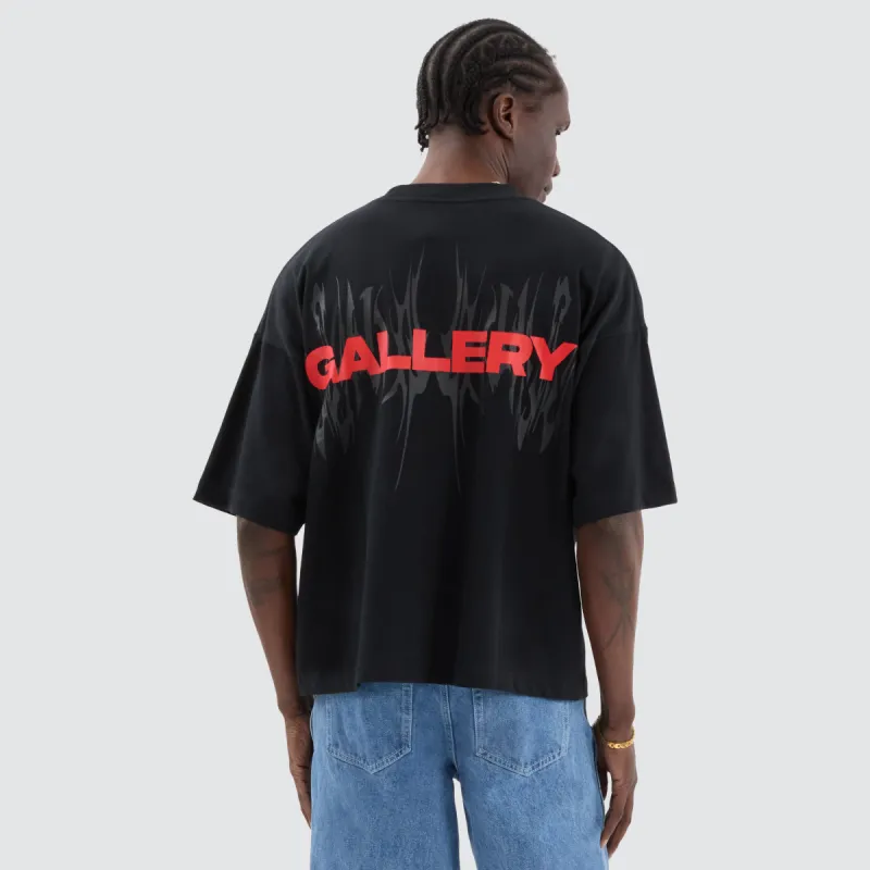 Tribes Crop Tee Anthracite Black sold by Neverland