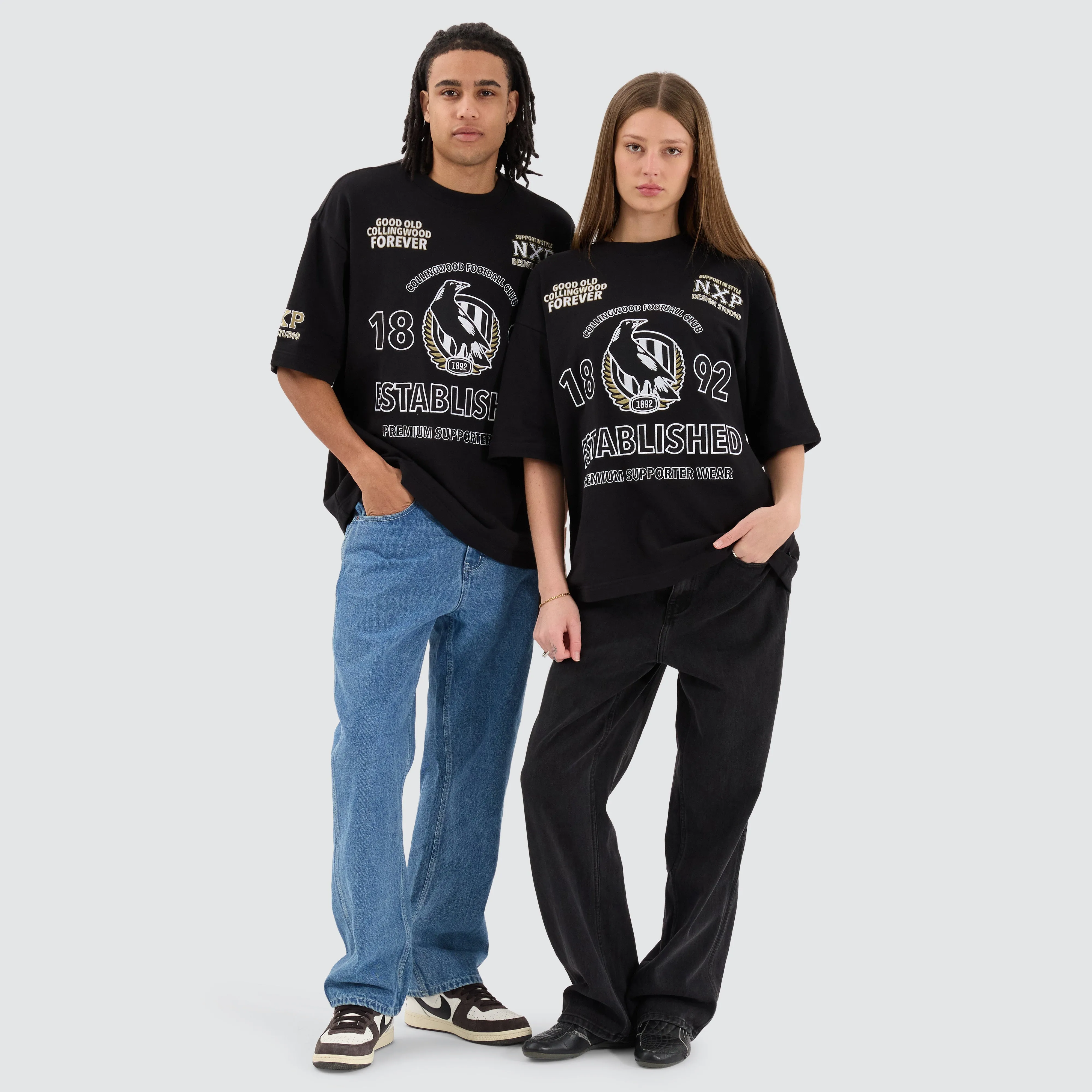 Collingwood Magpies AFL Mega Loopback Tee Jet Black sold by Neverland product image thumbnail 4