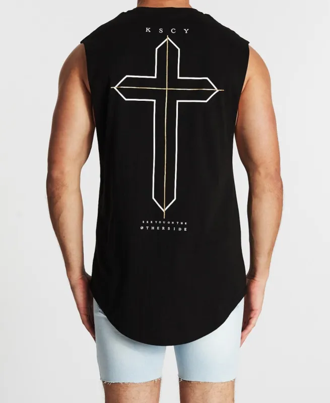 Future Dual Curved Muscle Tee Jet Black sold by Neverland