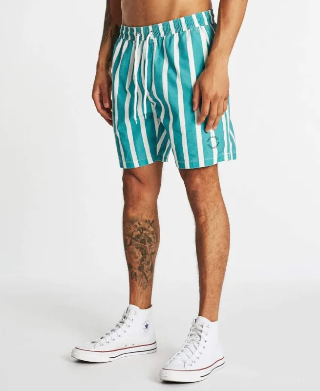 Roosavelt Beach Short Teal/White Stripe sold by Neverland
