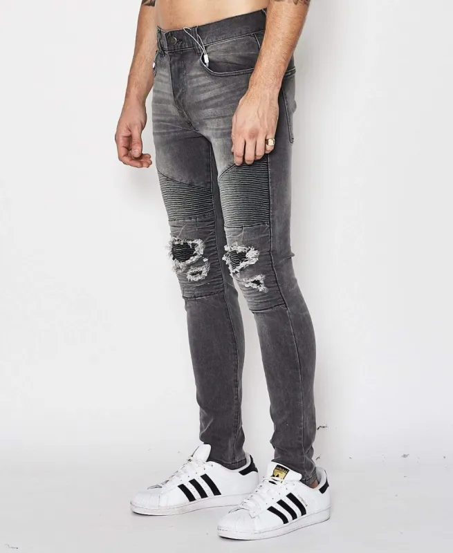 Combination Biker Jeans Grey Trash sold by Neverland