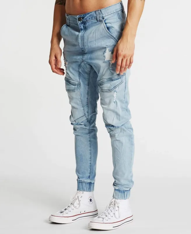 Flight Pants Broken Blue sold by Neverland