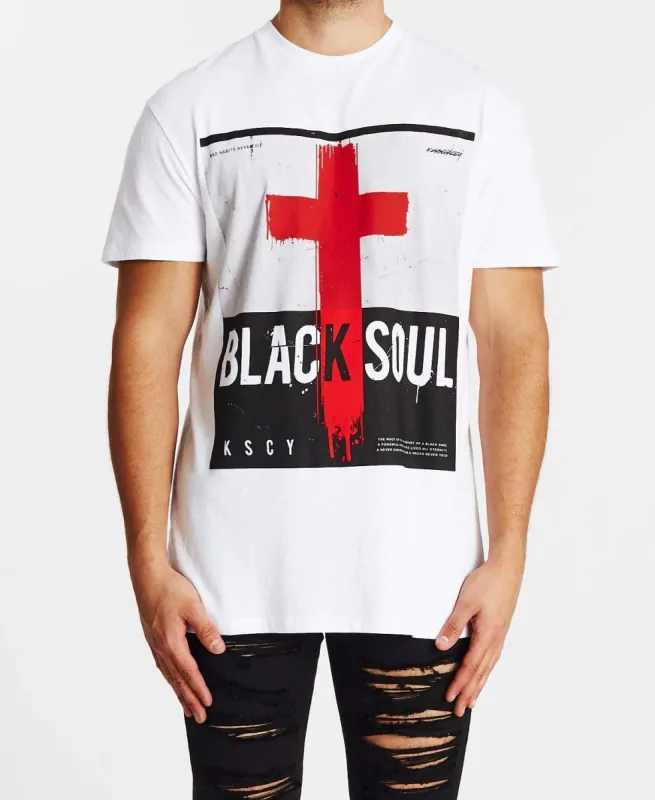 Black Soul Relaxed T-Shirt White sold by Neverland
