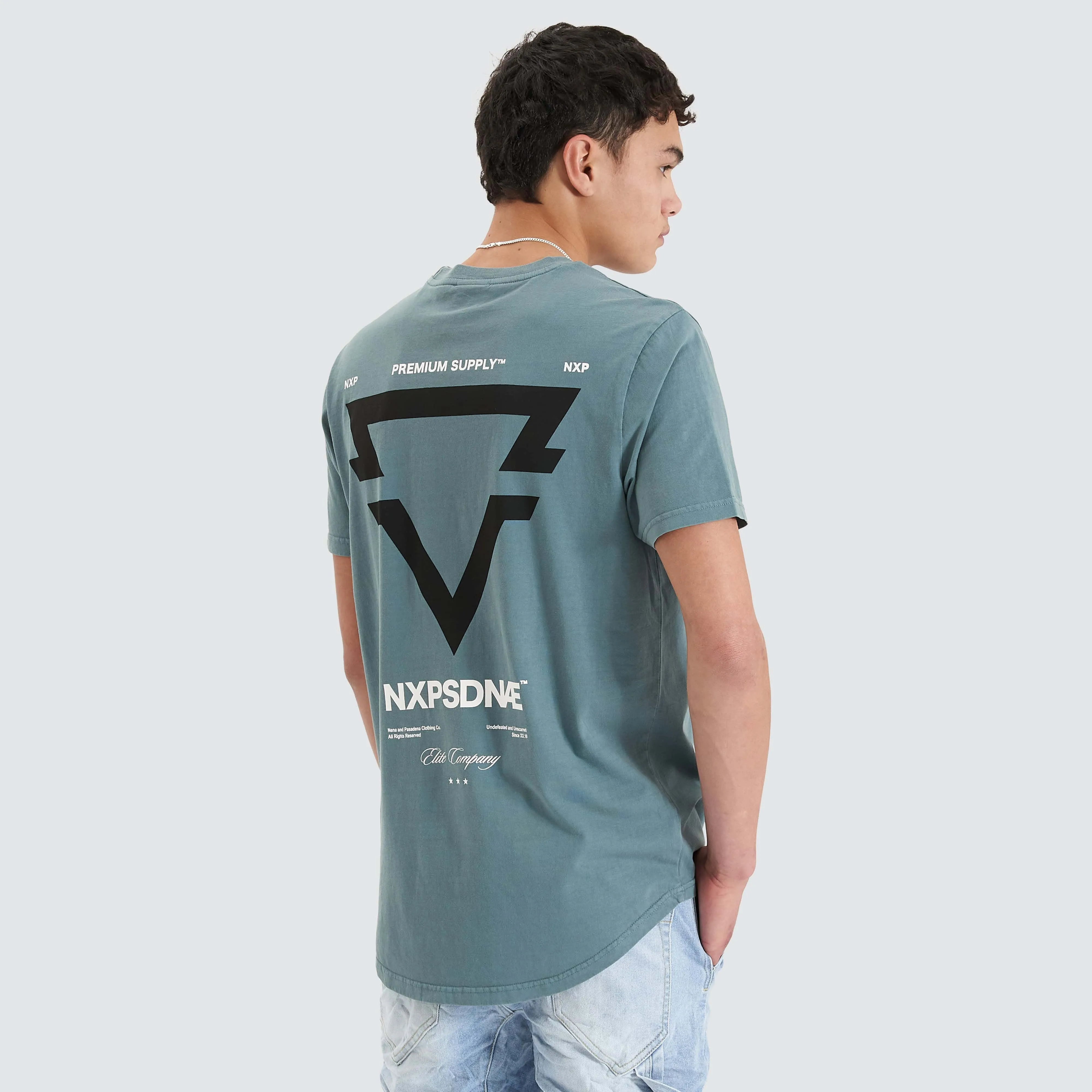 Mullion Dual Curved Tee Pigment Goblin Blue sold by Neverland