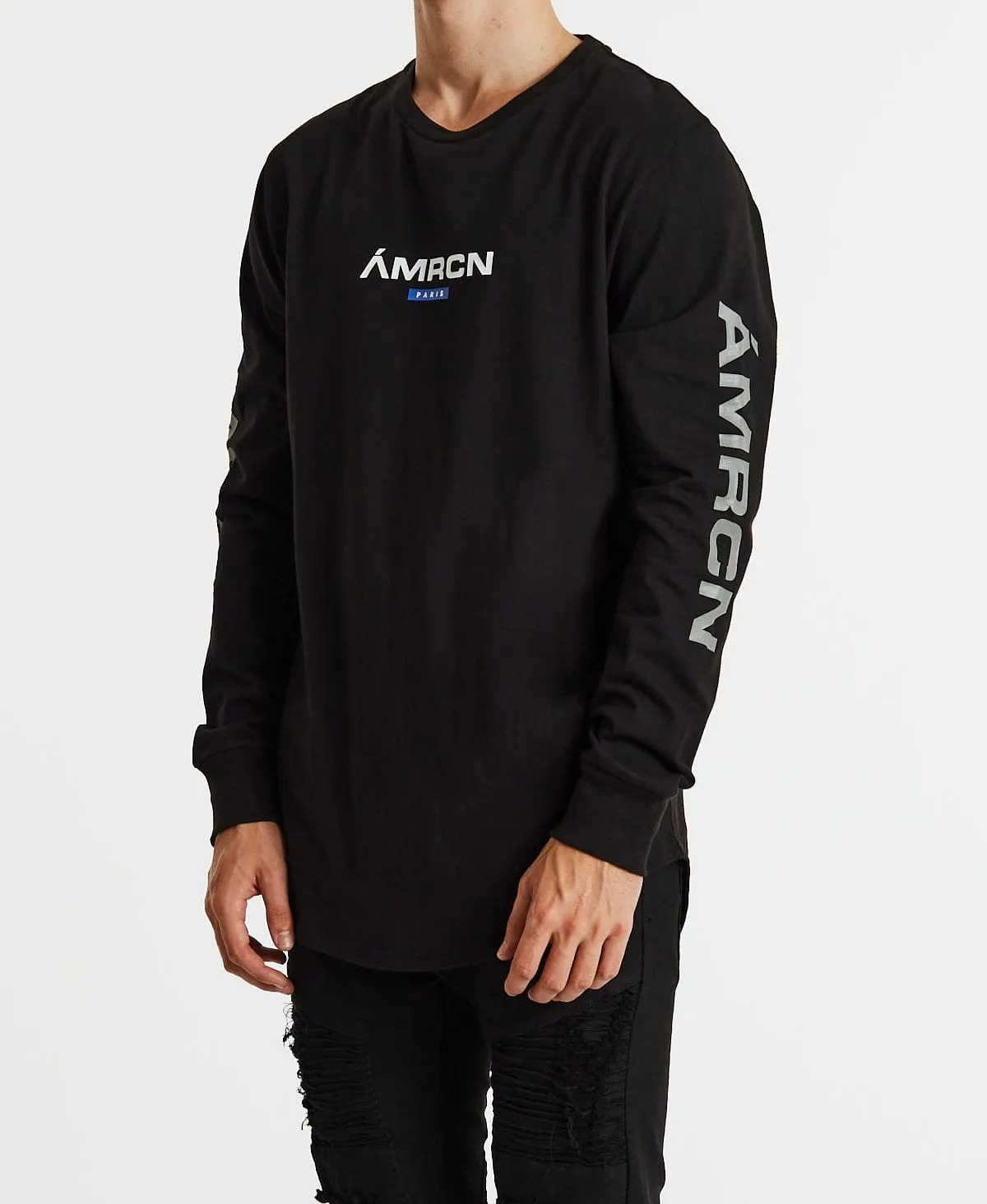 Cicatrice Dual Curved Long Sleeve T-Shirt Jet Black sold by Neverland product image thumbnail 3